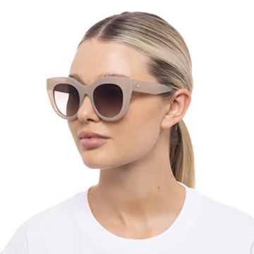 Shop Le Specs Air Heart Sunglasses in Oatmeal Color