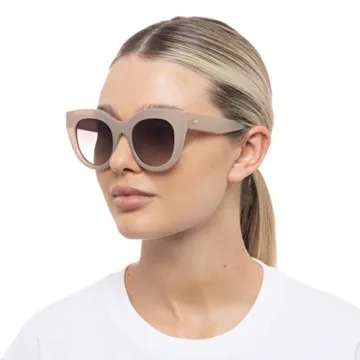 Shop Le Specs Air Heart Sunglasses in Oatmeal Color