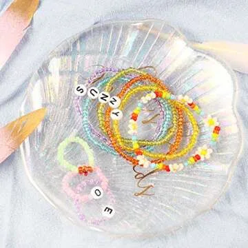 DICOBD 12000pcs 3mm Glass Seed Beads for Bracelets Making Kit with Letter Alphabet Beads, Friendship Bracelet Kits 8/0 Craft Bead for Jewelry Making Necklaces and Key Chains with 2 Rolls of Cord