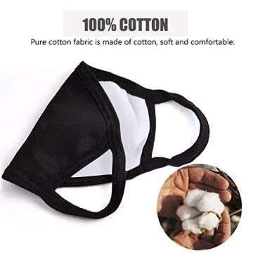 CIKIShield 6 Pack Random Pattern Anime Unisex Blend Anti Dust Face Black for Man Woman Kids (Only fit Over 10 Years Old)