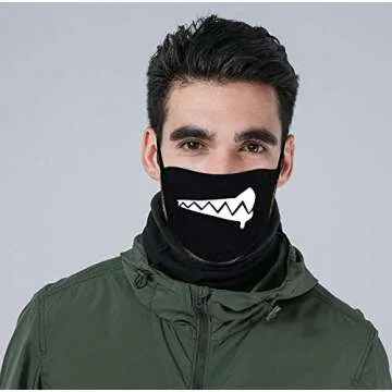 CIKIShield 6 Pack Random Pattern Anime Unisex Blend Anti Dust Face Black for Man Woman Kids (Only fit Over 10 Years Old)