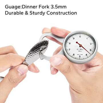 Alata Emma 20-Piece 18/10 Silverware Set, Hammered Flatware Set, Heavy Duty Stainless Steel Cutlery Set, Modern Kitchen Utensils, Dinnerware Sets Service for 4, Mirror Polished & Dishwasher Safe