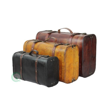 Vintiquewise Vintage Luggage Set - 3 Colorful Trunks