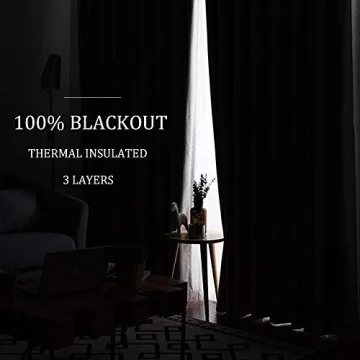 RYB HOME Soundproof Blackout Thermal Curtains 3 Layers