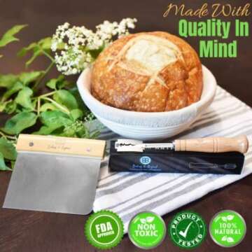 Baking & Beyond Banneton Basket, Bread Proofing Basket Set (9 inch), Bread Banneton Proofing Basket,...