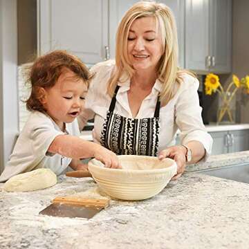 Baking & Beyond Banneton Basket, Bread Proofing Basket Set (9 inch), Bread Banneton Proofing Basket, Brotform, Proofing Baskets for Sourdough, Sourdough Banneton Basket, Sourdough Basket Starter Kit