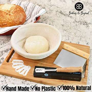 Baking & Beyond Banneton Basket, Bread Proofing Basket Set (9 inch), Bread Banneton Proofing Basket, Brotform, Proofing Baskets for Sourdough, Sourdough Banneton Basket, Sourdough Basket Starter Kit