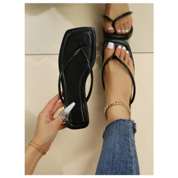 GORGLITTER Women's Thong Flat Sandals for Stylish Comfort