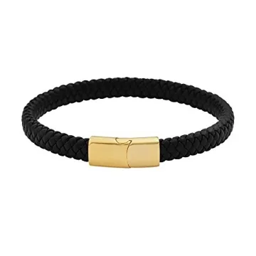 Geoffrey Beene Men's Braided Leather Bracelet - Stylish Gift