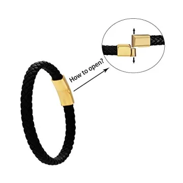 Geoffrey Beene Men's Braided Leather Bracelet - Stylish Gift