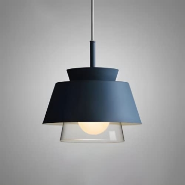 BAYCHEER Nordic Style Macaron Blue Hanging Light Modern Metal and Glass 2 Shade Pendant Lights Indus...