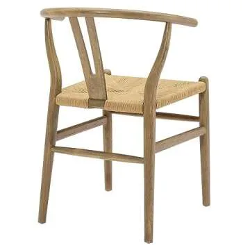 Modway Amish Mid-Century Dining Armchair in Gray Wood