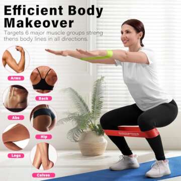 Resistance Bands for Working Out, Exercise Bands for Women & Men, Latex Elastic Bands for Yoga, Pilates, Rehab, Fitness and Home Workout, Strength Bands for Booty