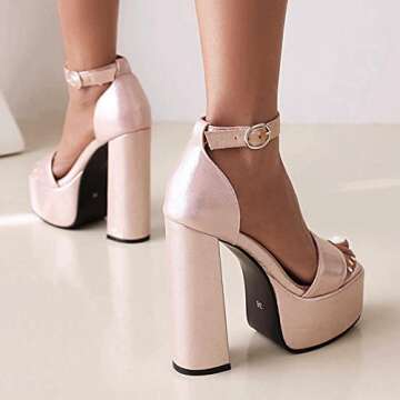 AIMODOR High Heeled Platform Peep Toe Sandals for Women