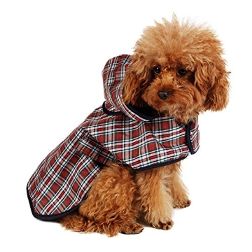 Speedy Pet Dog Rain Poncho Coat Jacket Puppy Waterproof Coat Dog Plaid Raincoat Outdoor Apparel Clot...