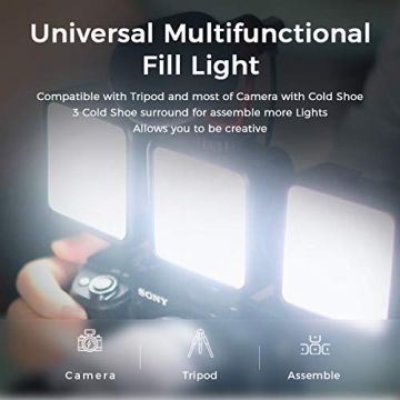 VL-81 LED Video Light Portable Dimmable CRI95+ for DSLR GoPro