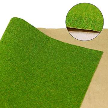 CP138 Artificial Model Grass Mat Trains Grass Green 40 x 100cm or 15.7"x 39"for Decoration Craft Scenery Model DIY