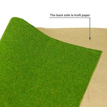 CP138 Artificial Model Grass Mat Trains Grass Green 40 x 100cm or 15.7"x 39"for Decoration Craft Scenery Model DIY