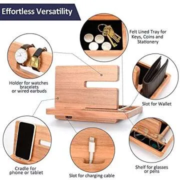 SHIBA LOGIC Stylish Wood Phone Docking Station for Men