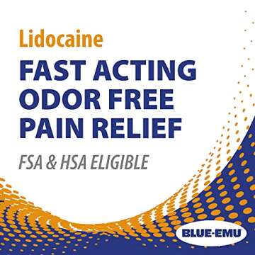 Blue Emu Lidocaine Numbing Cream Pain Relief, 2.7 oz (1 Pack)