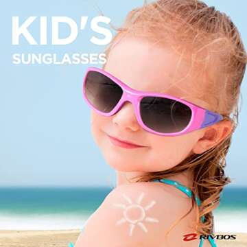 RIVBOS kids Sunglasses Girls with Strap Polarized UV Protection Flexible Shades for Baby and Childre...