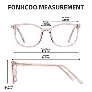 FONHCOO Blue Light Blocking Glasses Fashion Round TR90 Frame Transparent Eyewear Anti Eyestrain Computer Glasses for Women Men (Light Brown)
