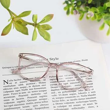 FONHCOO Blue Light Blocking Glasses Fashion Round TR90 Frame Transparent Eyewear Anti Eyestrain Computer Glasses for Women Men (Light Brown)