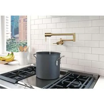 Delta Brushed Gold Pot Filler Faucet - Elegant Design