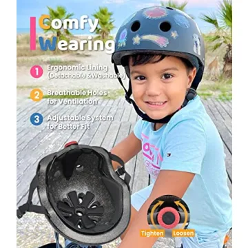 Simply Kids Helmet with DIY Stickers for Age 2-8