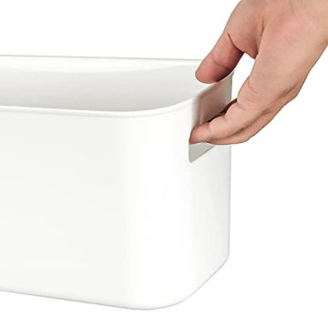 YOPAY White Plastic Storage Bins for Home & Office Organization