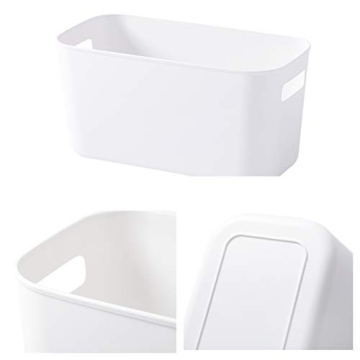 YOPAY White Plastic Storage Bins for Home & Office Organization