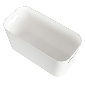 YOPAY White Plastic Storage Bins for Home & Office Organization