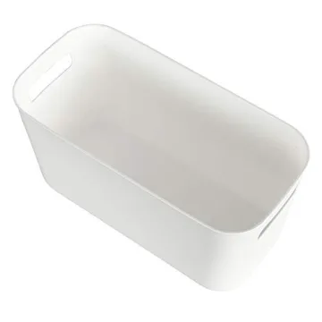 YOPAY White Plastic Storage Bins for Home & Office Organization
