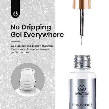 beetles Nail Art Gel Liner Polish- 2 Pcs Reflective Glitter Gel Nail Polish, Sliver Metallic Gel Liner Nail Polish Glitter Sparkle Chrome Effect Metal Painted Gel Nail Art Design Set