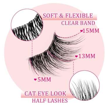 Ahrikiss Half Lashes - Natural Look 10 Pairs Cat Eye Lashes
