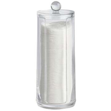 Kamay's Transparent Cotton Ball Pad Swabs Make Up Pads Dispenser Holder Organizer Container with lid Multifunction Acrylic Cosmetic Makeup Organizer (B)