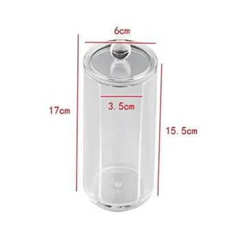Kamay's Transparent Cotton Ball Pad Swabs Make Up Pads Dispenser Holder Organizer Container with lid Multifunction Acrylic Cosmetic Makeup Organizer (B)