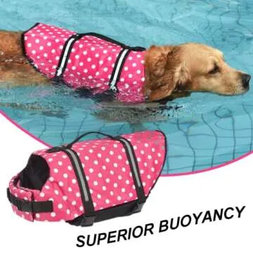Doglay Dog Life Jacket, Dog Life Vest for Swimming Boating, Adjustable Puppy Life Jacket with Reflec...