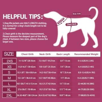 Doglay Dog Life Jacket, Dog Life Vest for Swimming Boating, Adjustable Puppy Life Jacket with Reflective Stripes, Superior Buoyancy Dog Swimming Vest for Small Medium and Large Dogs