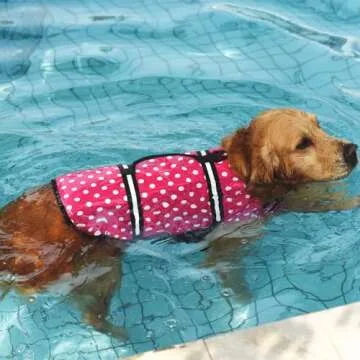Doglay Dog Life Jacket, Dog Life Vest for Swimming Boating, Adjustable Puppy Life Jacket with Reflective Stripes, Superior Buoyancy Dog Swimming Vest for Small Medium and Large Dogs