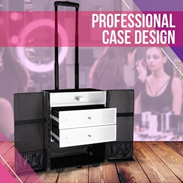 Ver Beauty Professional Rolling Makeup Train Case - Heavy Duty