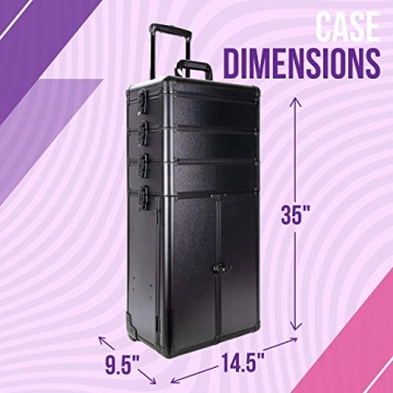 Ver Beauty Professional Rolling Makeup Train Case - Heavy Duty