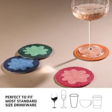 Elegant Folkulture Beaded Wine Coasters for Every Occasion