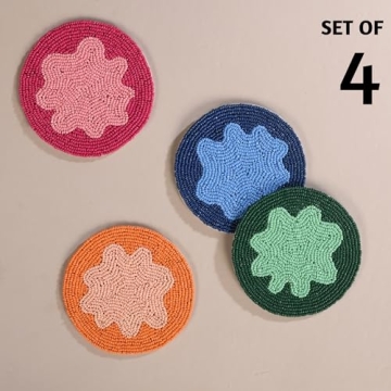 Elegant Folkulture Beaded Wine Coasters for Every Occasion