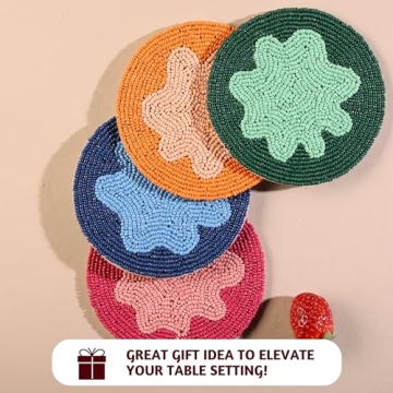 Elegant Folkulture Beaded Wine Coasters for Every Occasion