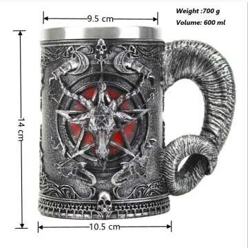 Baphomet Beer Mug - Unique Medieval Home Decor