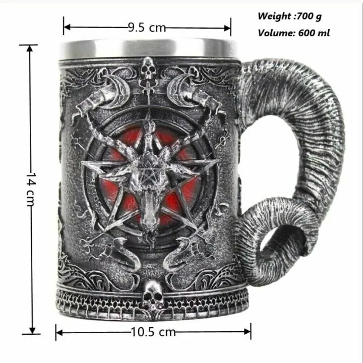 Baphomet Beer Mug - Unique Medieval Home Decor