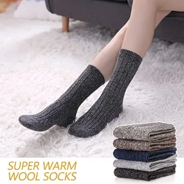 MQELONG Women's Soft Thick Winter Socks 5 Pack