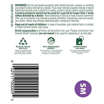 Traditional Medicine Smooth Move Laxative Tea 16 Count Tea Bags Pack of 2