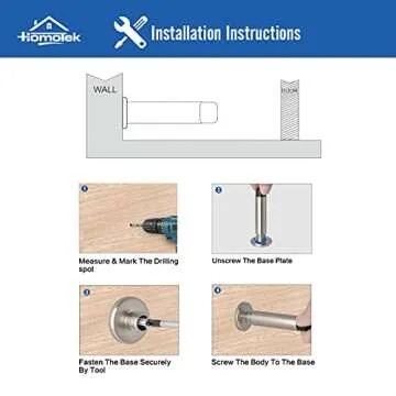 HOMOTEK Heavy Duty Solid Rigid Door Stops that Dampens Sound
